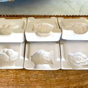 SET OF THREE JAREEN CERAMIC BUTTER MOLDS
